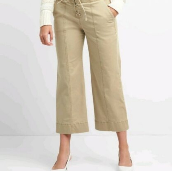 Gap High Rise Wide Leg Crop Chinos Pant Petite - Picture 3 of 8